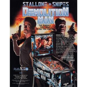 Demolition Man Pinball FLYER Wesley Snipes Sylvester Stallone 1994 Brochure